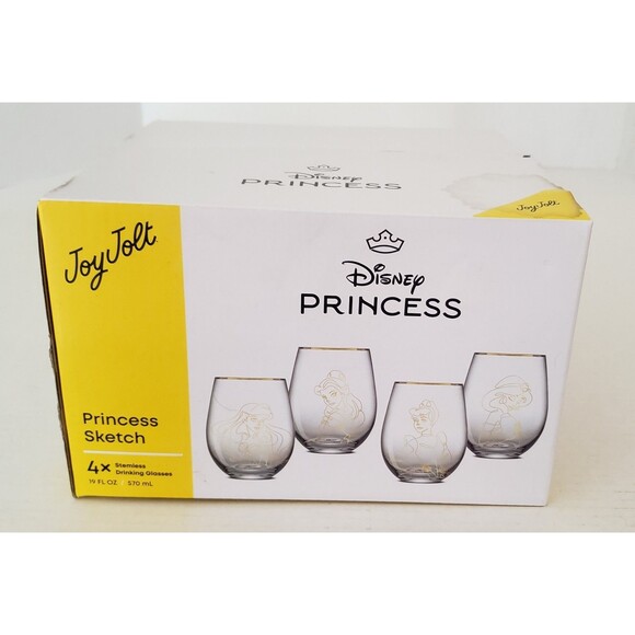 NEW Joy Jolt Disney Princess Sketched Stemless Drinking Glasses - Open Box - Picture 9 of 11